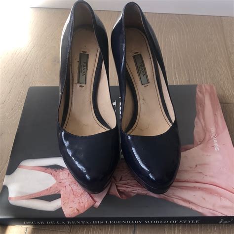 prada navy patent pumps|prada pumps and ballerinas.